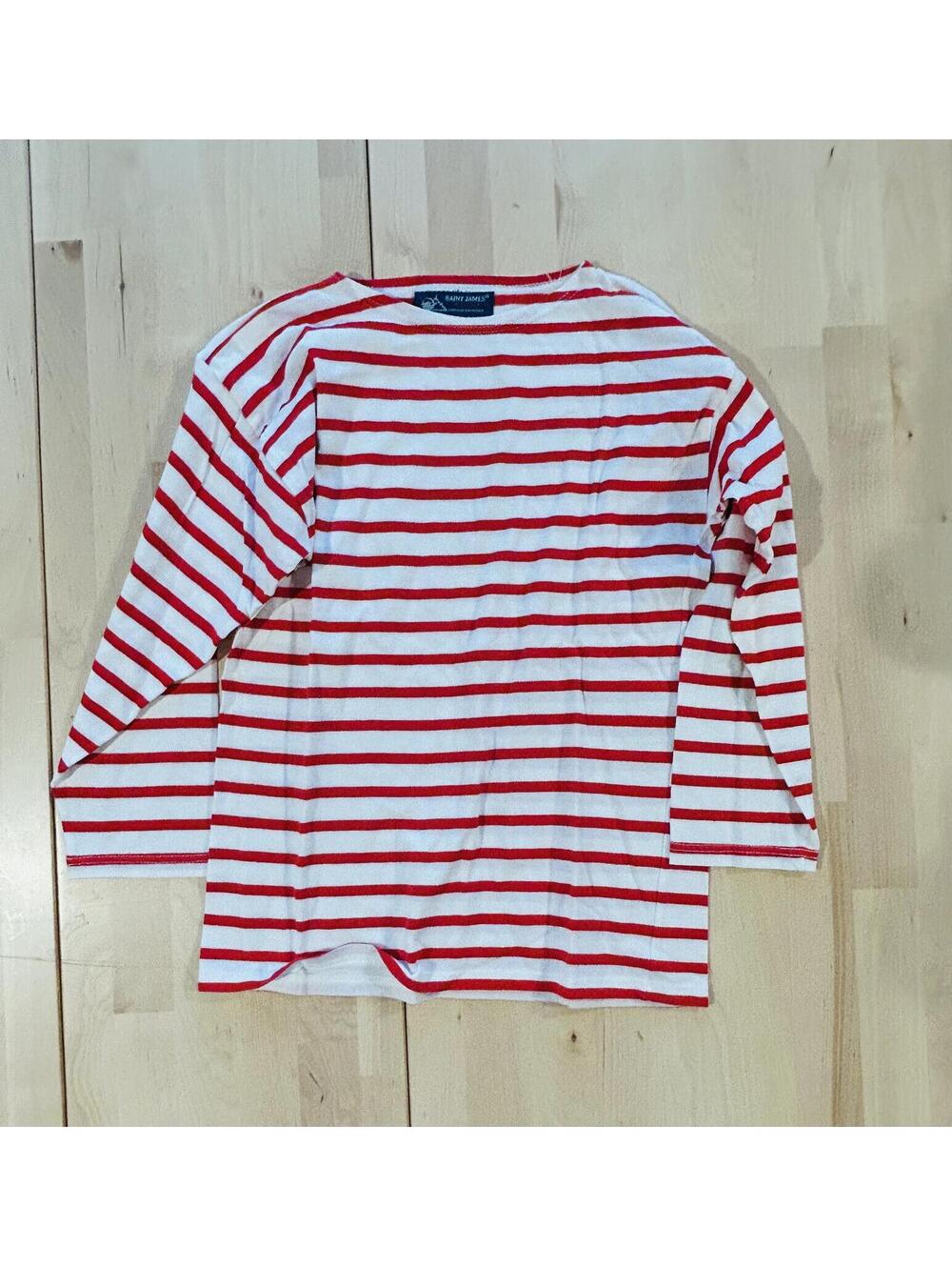 Saint James Meridien Modern Breton Stripe Shirt - Red/White - Made in France